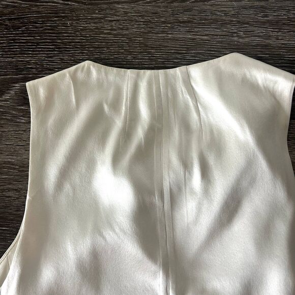 EUC Alexander Wang 100% Silk Asymmetrical Draped Blouse Vest Top Tie Back Size 6 - Picture 4 of 15